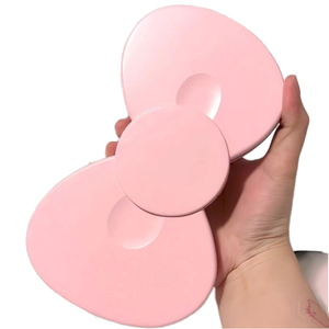 Espejo de Maquillaje de Bolsillo Portátil LED Tricolor Personalizado en Forma de Lazo, Regalo de San Valentín para Novia - Product Image 1