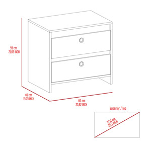 Otom Nightstand One <b>Drawer</b> One Shelf Smokey Oak White <b>Storage</b> Unit Bedroom Furniture - Product Image 6