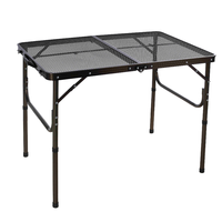 Table pliante portable en aluminium de 2 pieds pour cuisine de camping ou hôtel avec supports en maille légère et réglable en hauteur