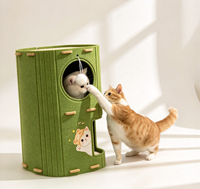 Arbre à chat d'hiver à double couche avec maisonnette intégrée, griffoir et abri multi-niveaux chaud pour chats