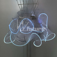 Robe de danse sexy en fibre optique avec télécommande, costume lumineux à LED à changement de couleur, tenue de scène lumineuse pour spectacle de fête