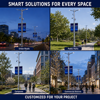 Farola Inteligente de Doble Brazo XUYIDA con Cámara PTZ, Pantalla LED, WiFi 5G, IP66 Impermeable para Carreteras de Ciudades Inteligentes