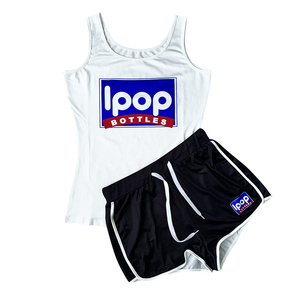 Conjunto de pijama corto para <span class=keywords><strong>mujer</strong></span>, conjunto de dos piezas con estampado de dibujos animados, venta al por mayor - Product Image 4