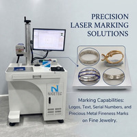 Machine de marquage laser à fibre Nicetec 50W, vente en gros d'usine, graveur de logos pour bijoux en or et argent, bagues, bracelets, avec logiciel OEM