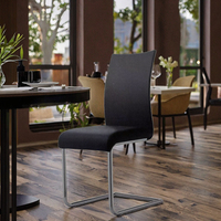 Chaises de salle à manger en cuir PU de luxe moderne, pieds en métal, dossier haut, panneau MDF, hauteur réglable, utilisation à domicile, appartement, salle de bain, salons