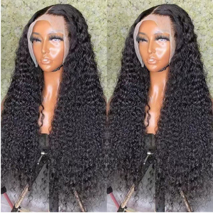 Ms <span class=keywords><strong>Mary</strong></span>-pelucas con ondas profundas y encaje frontal, cabello humano virgen brasileño, sin pegamento, 180% de densidad, HD - Product Image 4