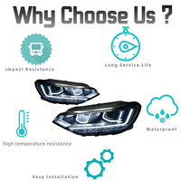 Feux avant LED DRL améliorés avec clignotants pour Volkswagen Touran 2016-2020 – Ensemble de phares modifiés et accessoires automobiles pour VW
