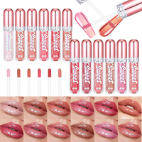 BAOLISHI Nouveau brillant à lèvres pailleté imperméable, rouge à lèvres longue durée avec surface miroir liquide hydratante, brillant à lèvres maquillage