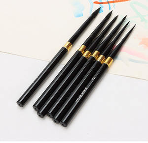 Pinceles de Nailon Pintados con Varilla de Aluminio <span class=keywords><strong>LISI</strong></span>, Pinceles de Punta Redonda para Viaje, Pinceles de Punta Fina para Detalles, para Acuarela, Óleo y Pintura Facial - Product Image 5