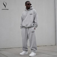 Ensemble de survêtement personnalisé pour homme en molleton de coton biologique 500 GSM, sweat à capuche et pantalon de jogging, vêtements pour homme OEM