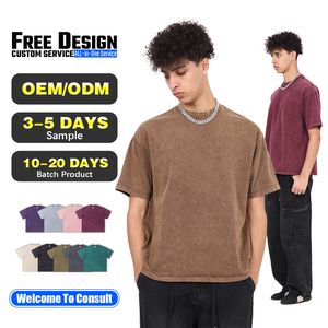 Camiseta de Algodón Batik Lavado Personalizada para Hombre, 275 g/m², Estilo Vintage Retro, Diseño Batik con Costura Invisible, 100% Algodón - Product Image 1