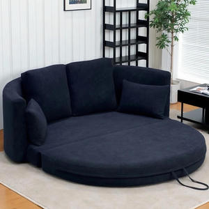 Modern Sectional Fabric <b>Sofa</b> <b>Bed</b> Set Folding in One Piece Solid Wood Legs 200kg Load Capacity for Living Room Apartment Hotel - Product Image 4