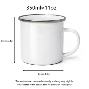 Mug de voyage en métal émaillé personnalisé avec logo, 11oz 16oz, pour camping, pêche, <span class=keywords><strong>vintage</strong></span>, DIY, avec bord coloré - Product Image 3
