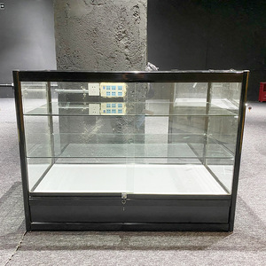Moderne Große Goldene Schmuck-Vitrine mit LED-Beleuchtung, Wasserdicht, Abschließbar, Freistehende Glasvitrine für Geschäfte - Product Image 4