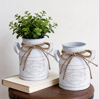 Pot de fleurs en étain style européen vieilli, créatif, en forme de carafe à lait, résistant à la corrosion, pour la décoration de la maison et du balcon, idéal pour les plantes succulentes