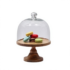 BS INTERNATIONAL Eco-Friendly Handmade Wood Round <b>Cake</b> <b>Stand</b> Set 2 Pieces Dishwasher Safe From Uttar Pradesh Model NAQ00119 - Product Image 2