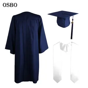 Wholesale Navy Blue Graduation Bachelor Gown And Cap With Stole