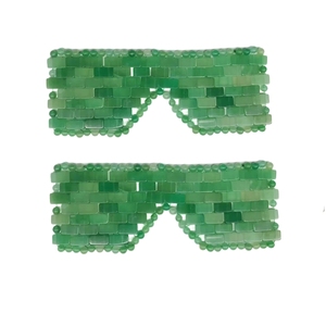 Produits de massage relaxants pour spa, masque pour les yeux en pierre d'aventurine verte tissé à la main, apaisant et relaxant - Product Image 1