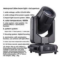 Projecteur étanche 380W pour extérieur, contrôle DMX512, éclairage de scène, magasin, salle de spectacle, danse