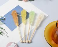 Sucettes en cristal de sucre pour thé et café, saveurs menthe/fraise/pomme/raisin/orange/citron