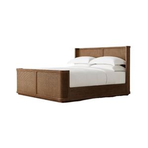 Cama Moderna de Madera Maciza de Roble y Ratán, Duradera, Tamaño King - Product Image 5