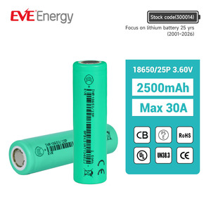 Batteries lithium-ion EVE 18650, cellules Li-ion 2500 mAh 3,6 V, haute capacité - Product Image 1
