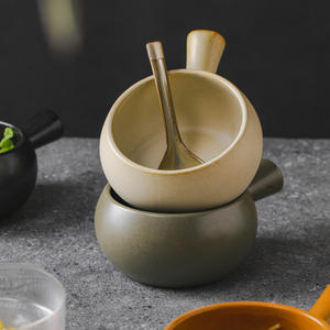 Bol en porcelaine grossière <span class=keywords><strong>de</strong></span> grande capacité <span class=keywords><strong>de</strong></span> style japonais avec poignées bol à <span class=keywords><strong>soupe</strong></span> <span class=keywords><strong>de</strong></span> salade Bibimbap transfrontalier pour nouilles et flocons d'avoine pour jetable - Product Image 3