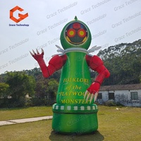 Balon Alien Tiup Kustom, UFO Alien Tiup Buatan Sendiri untuk Dekorasi Pesta Halloween yang Lucu
