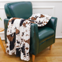 60x80 Kuh decke Mikro faser Throw Warm Cosy Fleece Animal Print Fleece Leichte Reise decke