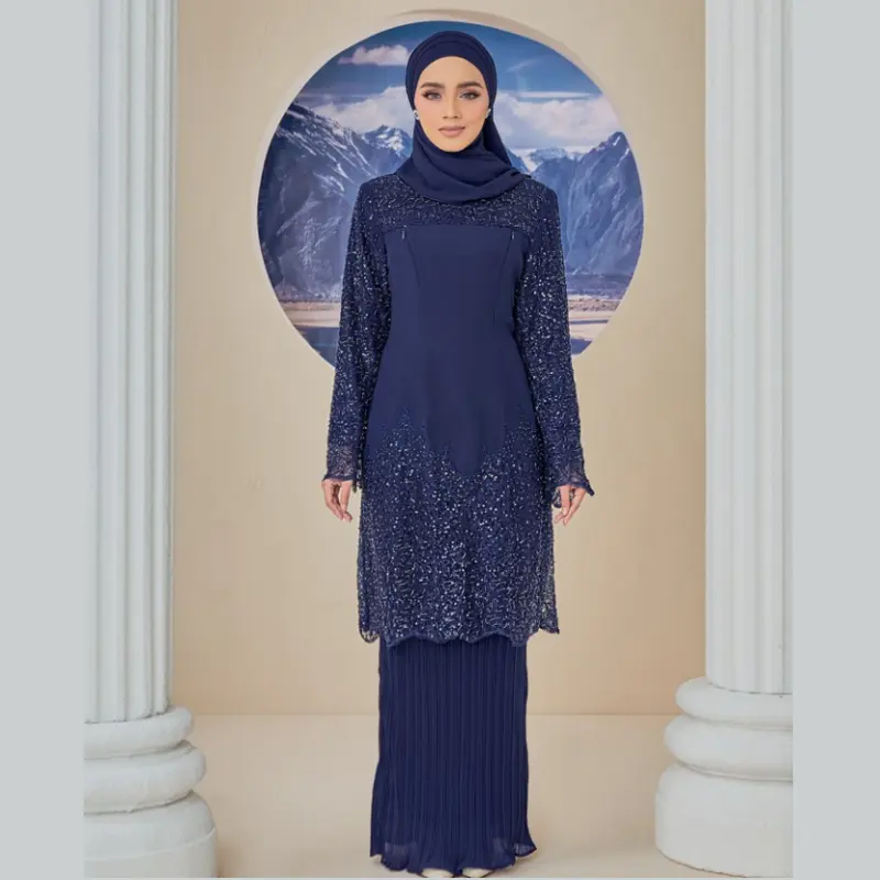 SIPO Eid Hotsale Malaysia Baju Kurung Dress Jilbab Woman Islamic Designs Jubah Muslimah Women For Casual Muslim Clothing