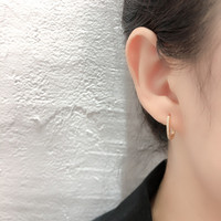 Pendientes de Aro Geométricos en Forma de U de Plata de Ley 925 con Diamantes de Alta Gama para Mujer, Lujo Ligero y Moda Personalizada