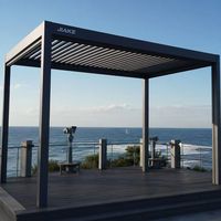 Pergola en aluminium Jiake 6063-T5 avec toit à lames motorisées pour balcon, jardin, patio, espace extérieur, gazebo, pavillon