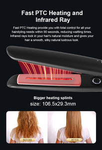 专业定制高品质电陶瓷直发器 LED温度显示红外线卷发直发器 - Product Image 5