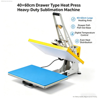 Presse à Chaud Électromagnétique AIBA 38x38cm 40x60cm avec Plateforme à Tiroir Automatique pour Impression par Sublimation sur T-shirts