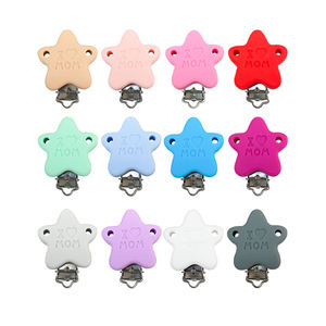 Cadena de silicona de grado alimenticio para chupete, redonda/con forma de dibujos animados, no tóxica, 10 colores, para hacer joyas DIY con cuentas para chupete - Product Image 1