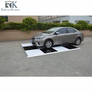 Plancher de danse en bois blanc et noir pour mariage, scène portable, panneau de plancher pour la décoration de fête de mariage - Product Image 2