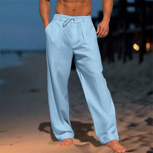 <span class=keywords><strong>Pantaloni</strong></span> da mare 2025 da uomo <span class=keywords><strong>pantaloni</strong></span> da spiaggia Casual in <span class=keywords><strong>lino</strong></span> <span class=keywords><strong>grigio</strong></span> bianco <span class=keywords><strong>pantaloni</strong></span> dritti taglie forti eleganti alla moda da uomo nuovi - Product Image 3