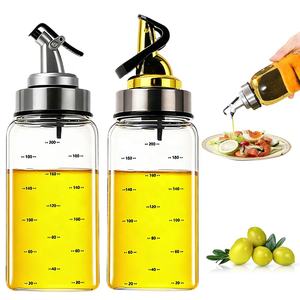 Bouteille en verre avec couvercle pour huile <span class=keywords><strong>de</strong></span> <span class=keywords><strong>coco</strong></span>, d'olive, <span class=keywords><strong>de</strong></span> <span class=keywords><strong>vinaigre</strong></span> et <span class=keywords><strong>de</strong></span> sauce soja, anti-fuite, pour <span class=keywords><strong>cuisine</strong></span>, 200 ml/300 ml/500 ml, vente en gros - Product Image 1