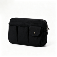 Pochette de beauté extra volumineuse avec fermeture éclair et compartiments séparés, surface douce, sac de rangement élégant et durable pour la salle de sport et la plage