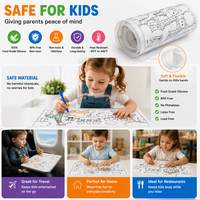 Tapis de dessin pour enfants en silicone sans BPA personnalisé, tapis de peinture pour enfants en silicone, tapis de dessin pour enfants
