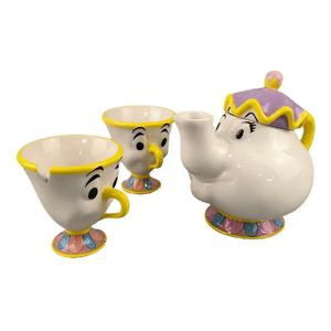 Juego de Tazas de Té de Porcelana con Diseño de la Sra. Potts <span class=keywords><strong>y</strong></span> <span class=keywords><strong>Chip</strong></span> de la <span class=keywords><strong>Bella</strong></span> <span class=keywords><strong>y</strong></span> la <span class=keywords><strong>Bestia</strong></span>, Bañadas en Oro, para Café, Leche, Fiestas, 401-500 ml, Regalo - Product Image 2