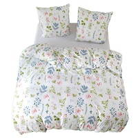 Ensemble de literie européen 3 pièces en microfibre imprimée, drap, taie d'oreiller et housse de couette