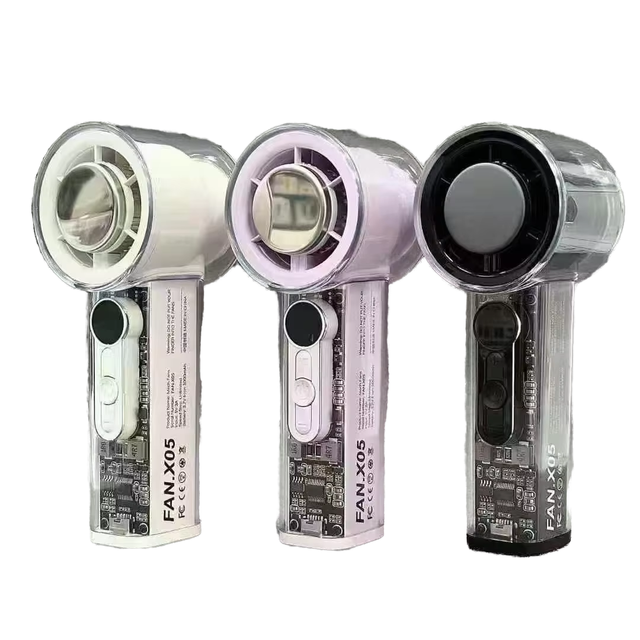 New ZD-X05 USB Transparent Mini Handheld Air Cooling Fan High-Speed Turbo 5V Semiconductor Refrigeration Rechargeable Battery