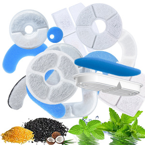 Cartouches filtrantes intelligentes pour fontaine à eau pour chats et chiens, filtres en coton pour distributeur d'eau pour animaux de compagnie avec charbon actif et menthe - Product Image 1