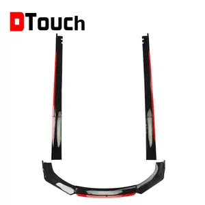 DTOUCH car side skirts universal two-color glossy black + red side bumper bright black + red front bumper modification kit