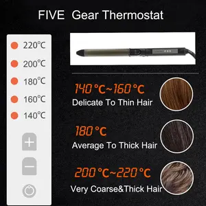 Ensemble de bigoudis magiques en titane-<span class=keywords><strong>Fer</strong></span> <span class=keywords><strong>à</strong></span> friser rotatif de 1 pouce avec affichage de la température LED - Product Image 6