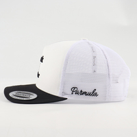 Casquette de baseball en maille noire et blanche personnalisée à 5 panneaux avec impression et broderie, casquette de golf trucker, fabricants de casquettes de haute qualité