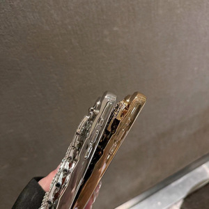 Ốp điện thoại hình thoi mạ vàng sang trọng, đính đá, có dây đeo, công nghệ mạ điện dành cho <span class=keywords><strong>iPhone</strong></span> X XR 11 11PM 12 13 14 15 - Product Image 2