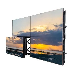 Interaktif 43 Inci Splicing Layar Vidmate 4K Iklan Pemain Monitor Floor Standing Video Wall LCD