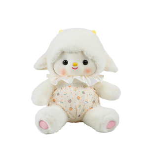 Nuovo Arrivo Creativo: Peluche di Pecora Cartoon '<span class=keywords><strong>Buonanotte</strong></span>', Morbido Giocattolo Calmante, Pupazzo di Agnello Imbottito con Espressioni Facciali Carine - Product Image 1